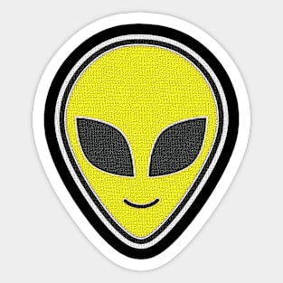 Alien Head happy emoji Embroidery style Patch texture Sticker